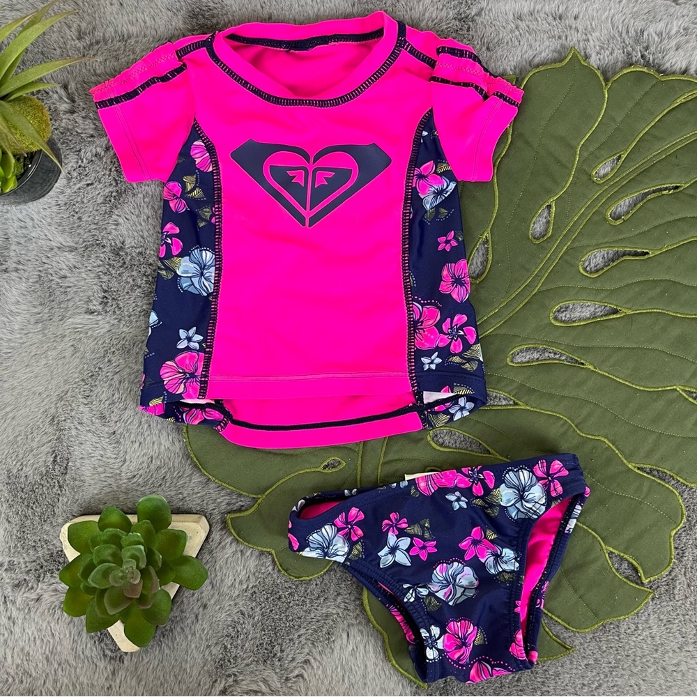✨HOST PICK✨Roxy Baby Girl Tropical Traditions Rashguard Set 6-12 months
